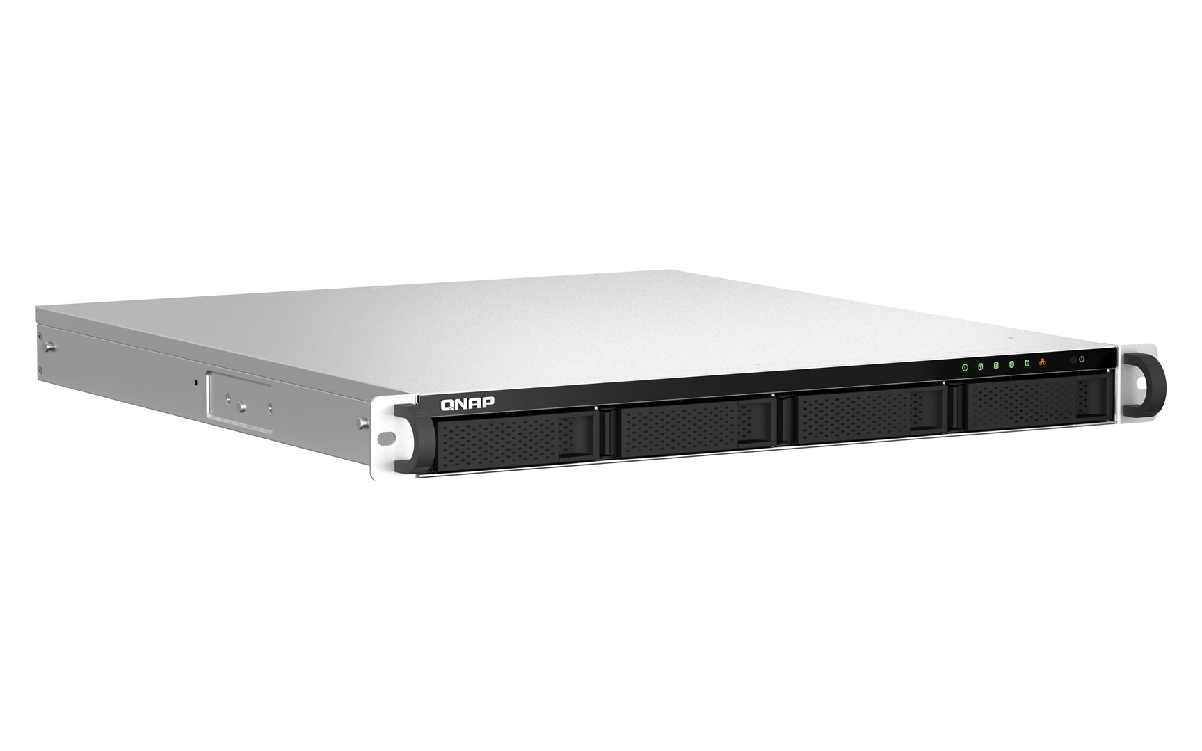 QNAP TS-464U NAS Rack (1U) Intel® Celeron® N5095 8 GB DDR4 0 TB QNAP Turbo System Aluminium, Black