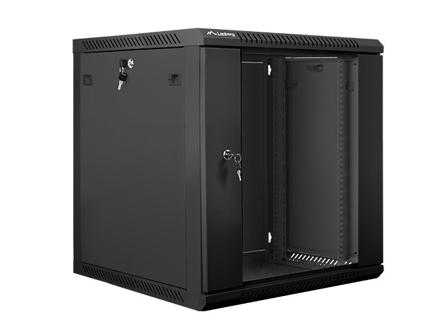 Lanberg WF01-6612-10B rack cabinet 12U Wall mounted rack Black