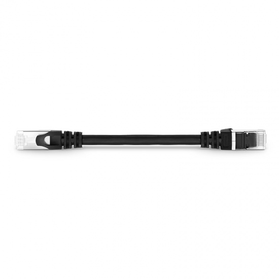 CAT6A 26AWG SFTP CM PATCH CORD, SNAGLESS RJ45, BLACK, 6IN(0.15M)