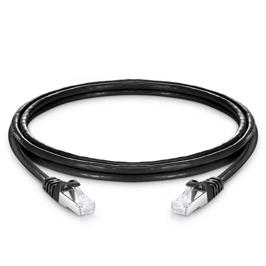FS CAT6A SFTP Snagless Patch Cord - 7ft Black