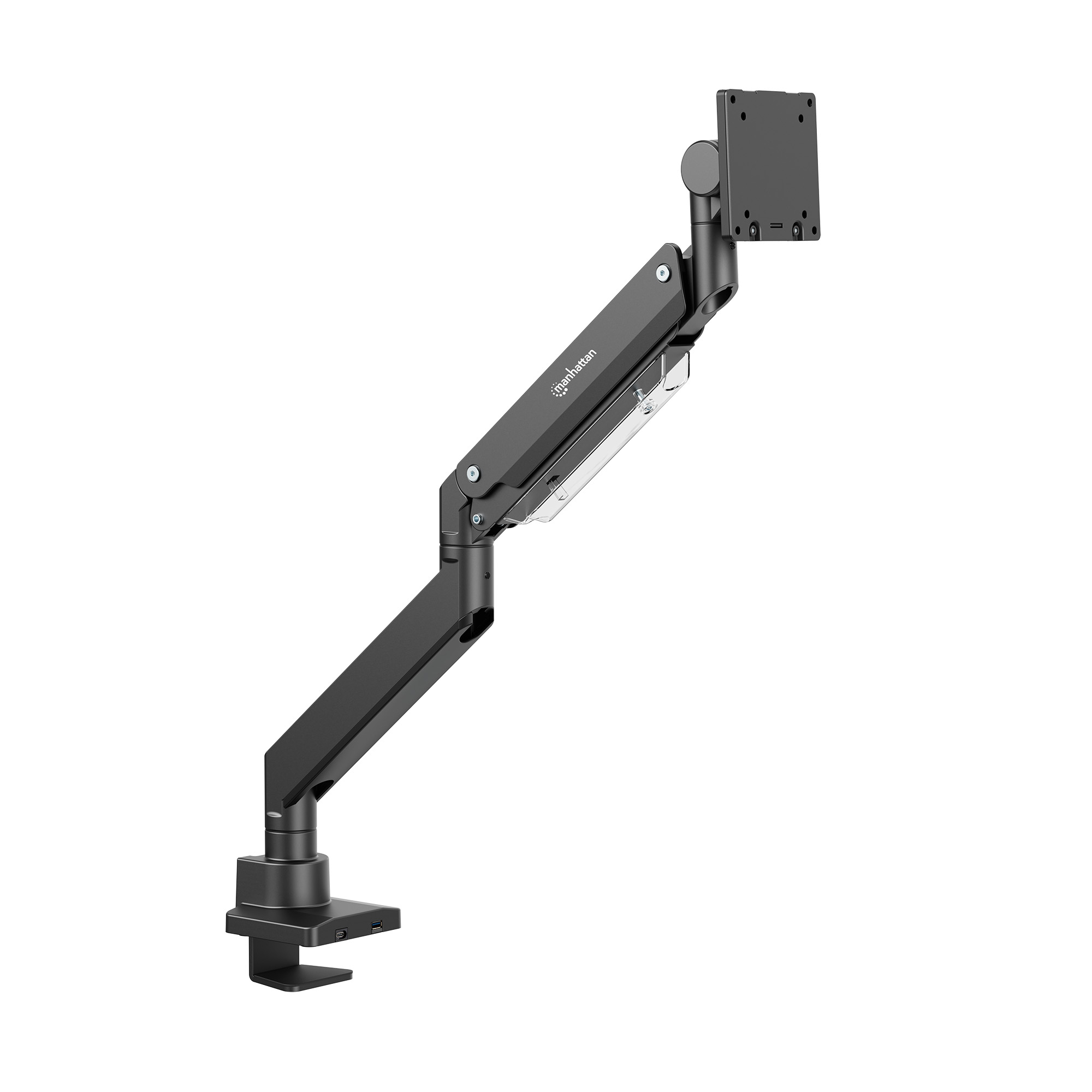 Manhattan Desk Mount for TV & Monitors (Full Motion Gas Spring), For screens 13" to 42", C-Clamp or Grommet Assembly,VESA compatibility: all between 75x75mm to 200x200mm - check the dimensions of the four mounting holes on back of screen to ensure it fits,Max 20kg