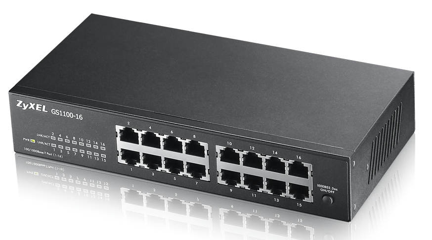 Zyxel GS1100-16 Unmanaged Gigabit Ethernet (10/100/1000) Black