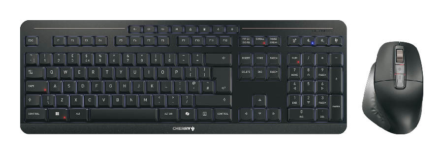 CHERRY Stream desktop ultimate keyboard Mouse included Home/Office USB + RF Wireless + Bluetooth QWERTY UK English Black