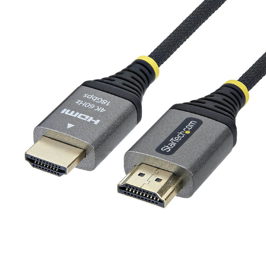 StarTech.com 2m (6ft) Premium Certified High Speed HDMI Cable, Ultra Flexible HDMI Cable, 4K 60Hz/1440p 144Hz w/HDR10/ARC, 18Gbps, High Flex Braided HDMI Cord