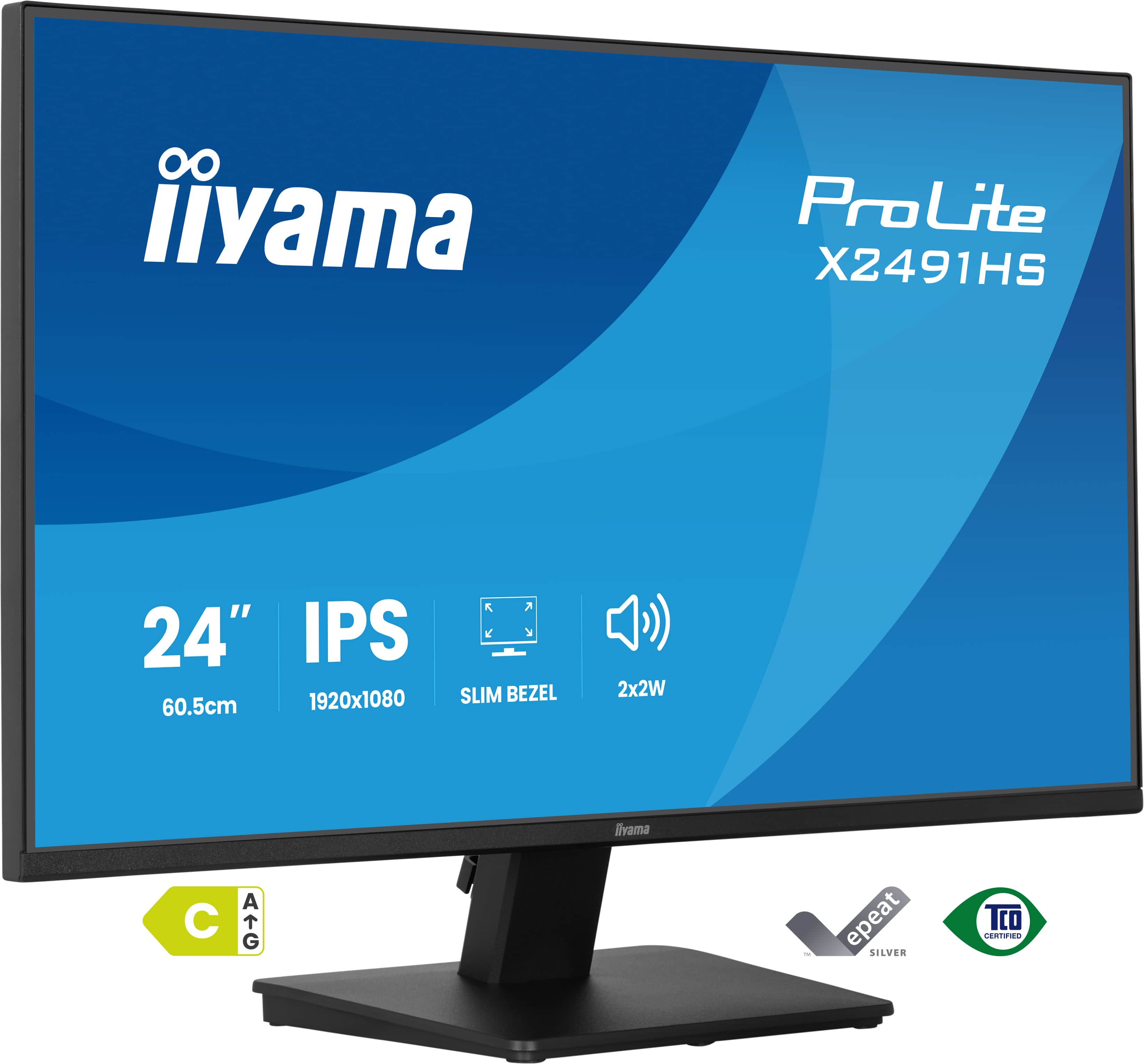 iiyama ProLite X2491HS-B1 computer monitor 60.5 cm (23.8") 1920 x 1080 pixels Full HD LCD Black