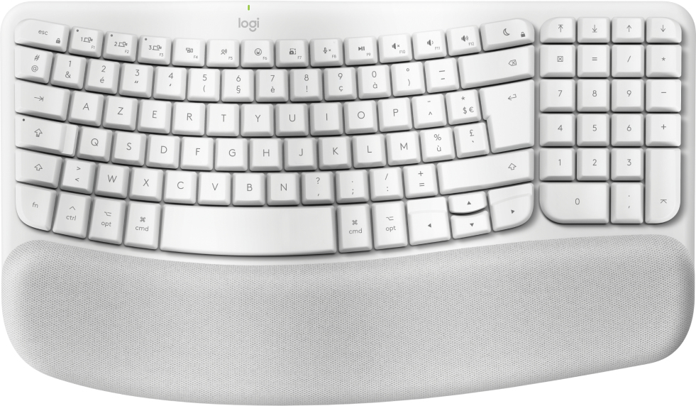 Logitech Wave Keys for Mac keyboard Home/Office Bluetooth AZERTY French White