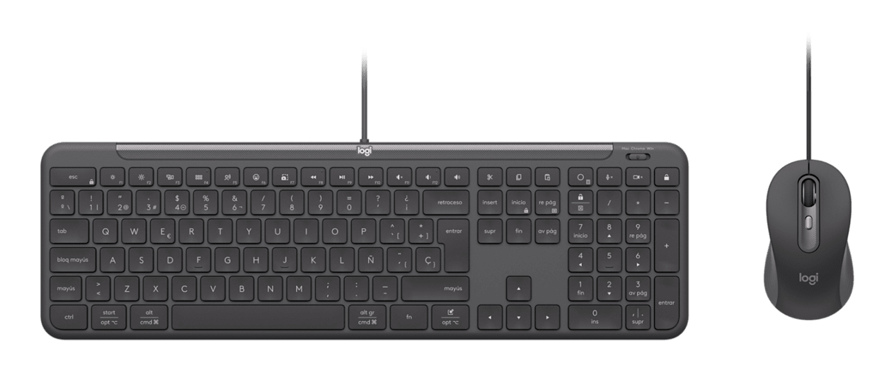 Logitech 920-013345 keyboard Mouse included Home/Office USB QWERTY Spanish Graphite