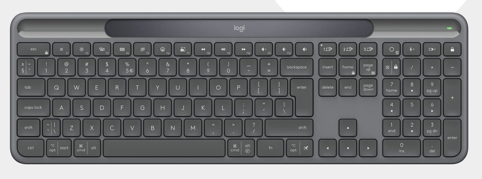 Logitech Signature Slim Solar+ K980 for Business keyboard Universal RF Wireless + Bluetooth QWERTY UK English Graphite