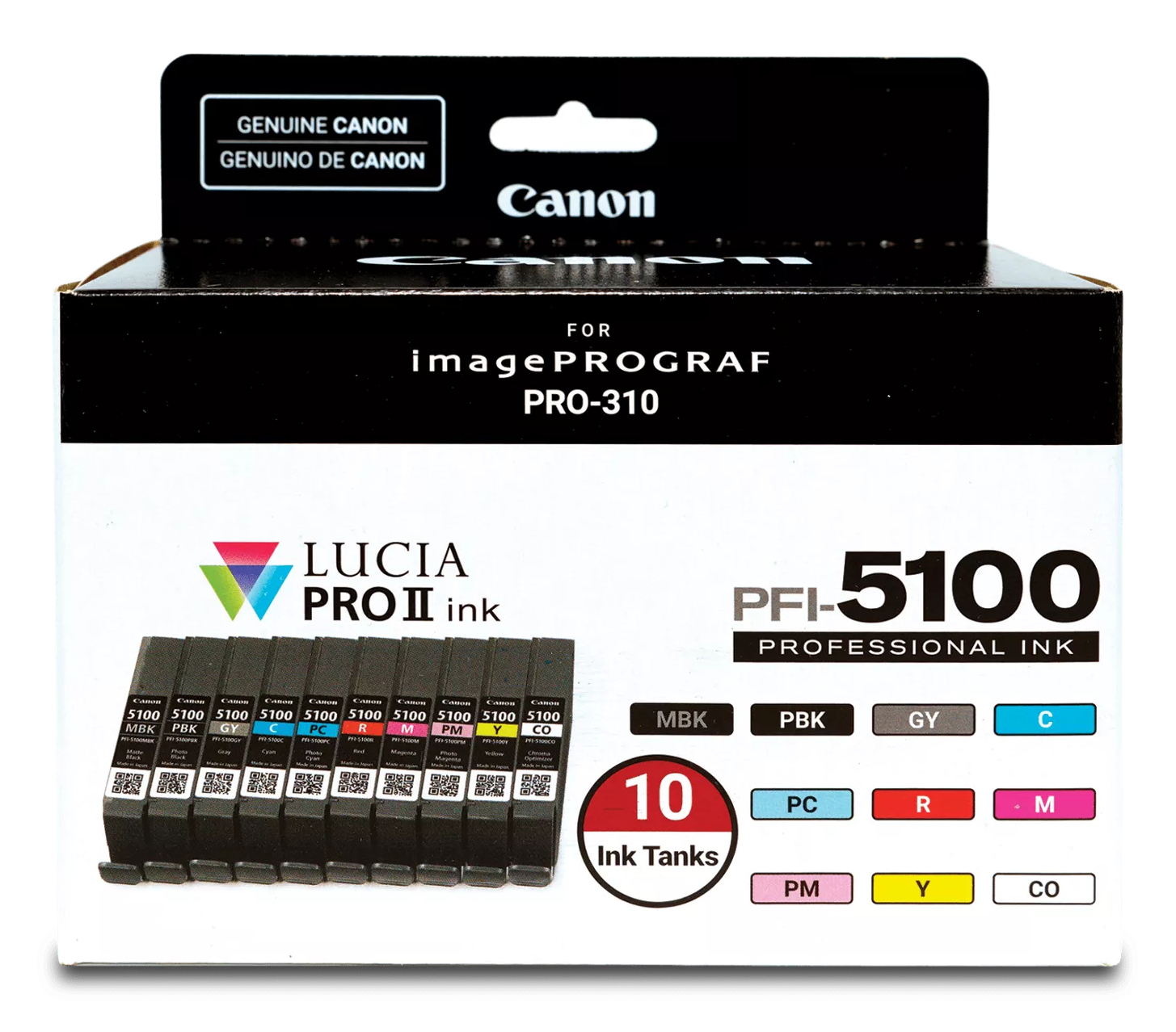 Canon PFI-5100 Multipack ink cartridge 10 pc(s) Original Standard Yield Cyan, Matte black, Black