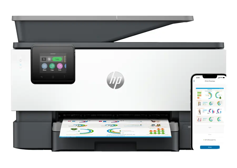 HP OfficeJet Pro 9120e Wireless All-in-One Color Printer, Instant Ink; Two-sided printing