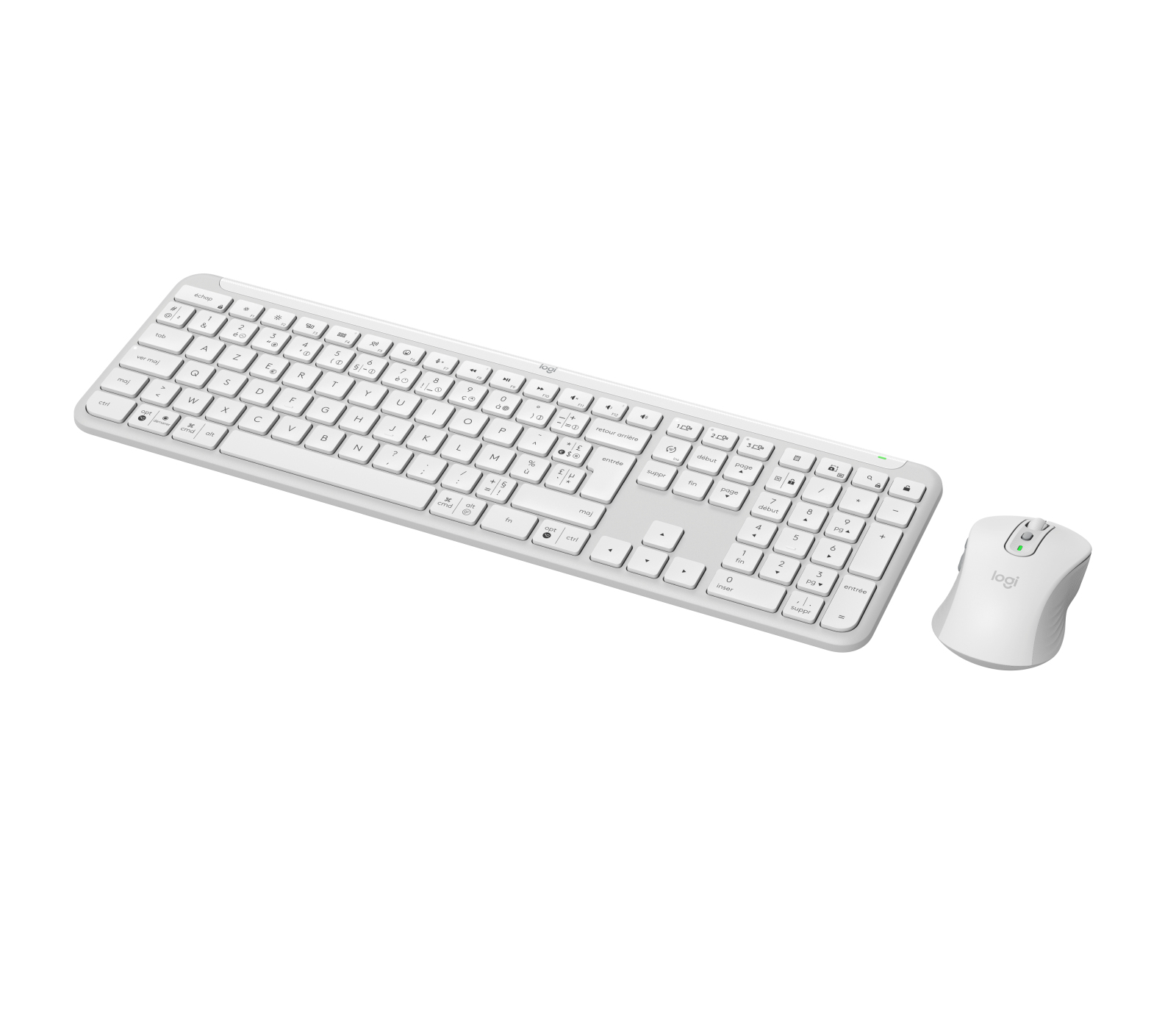 Logitech 920-012595 keyboard Mouse included Office RF Wireless + Bluetooth AZERTY French White