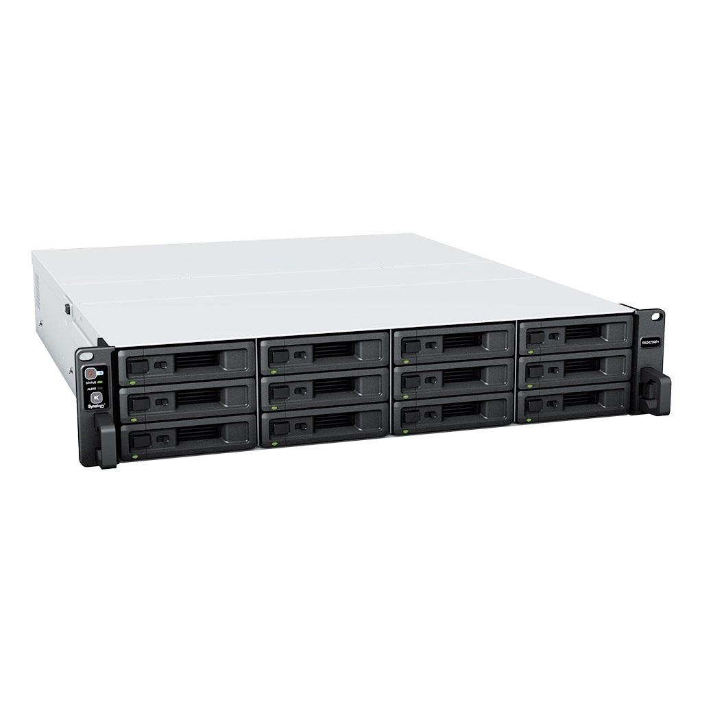 Synology RackStation RS2423RP+ NAS/storage server Rack (2U) Ryzen Embedded V1780B 8 GB DDR4 0 TB DiskStation Manager Black, Grey