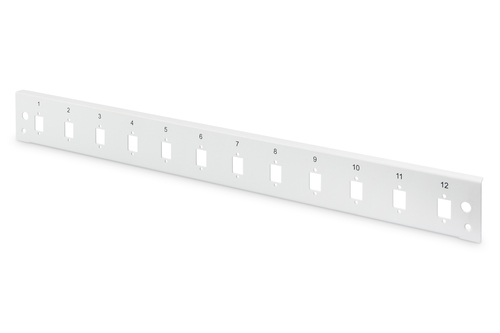 Fiber Optic Splice Box Front Panel, quick lock, 12x LC DX, SC SX, E2000 SX