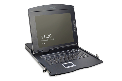 Digitus 17" LCD KVM Console, 8-Port VGA, US Keyboard