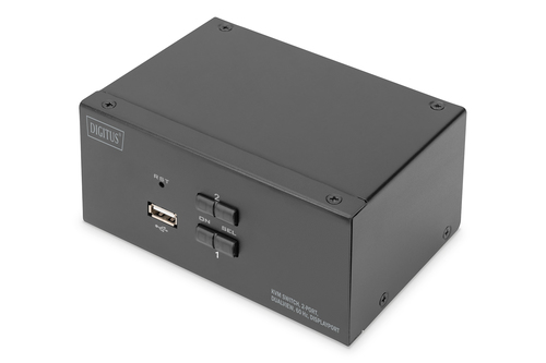 Digitus KVM Switch, 2-Port, Dual Display, 4K, DisplayPort®