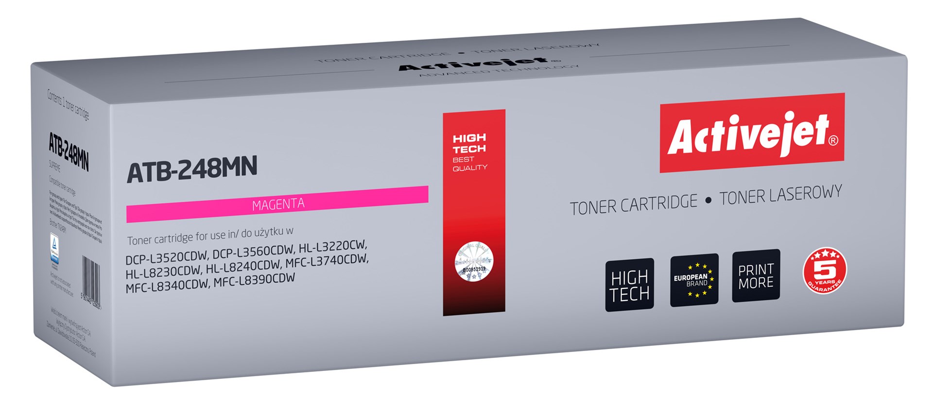 Activejet ATB-248MN Toner for Brother printers; Replacement Brother TN248M; Supreme; 1000 pages; purple)
