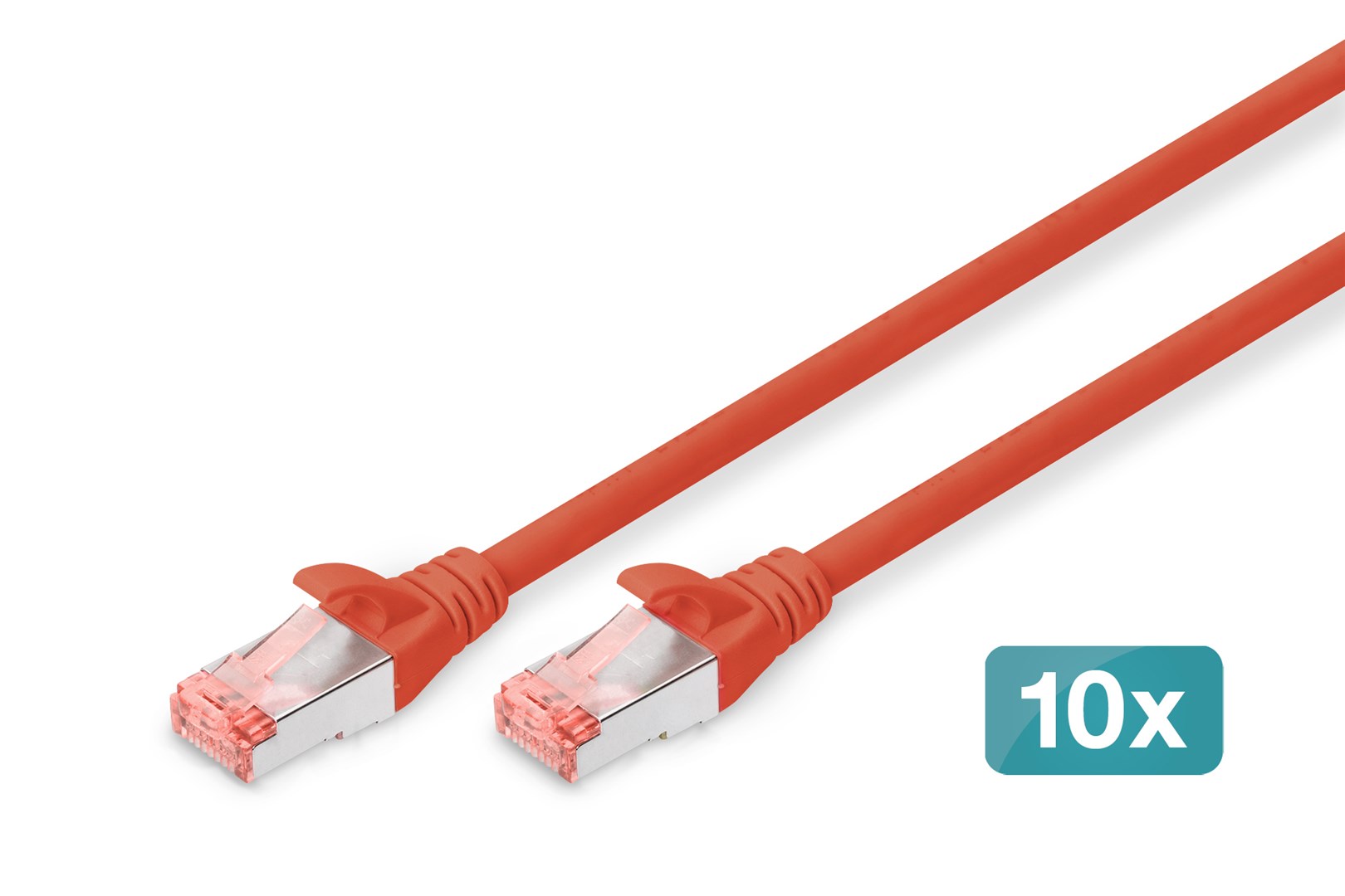 CAT 6 S/FTP patch cable, 10 pieces