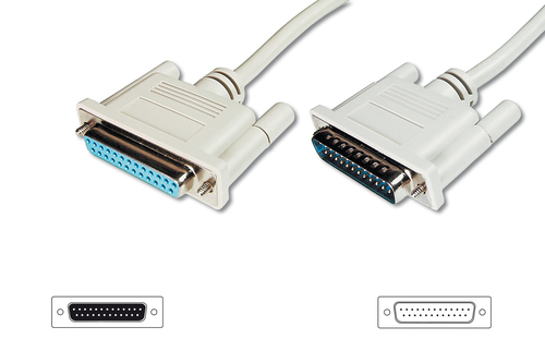 Digitus Datatransfer extension cable, D-Sub25/M - D-Sub25/F