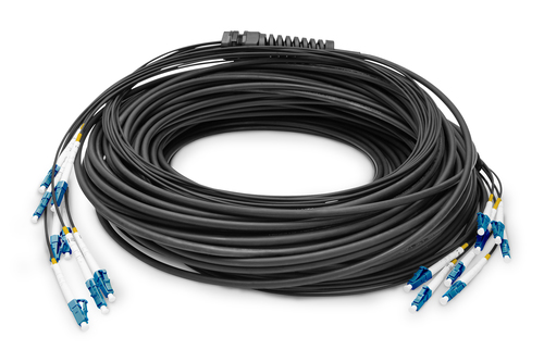 Pre-assembled fiber optic universal breakout cable, singlemode OS2, 8 fibers, LC/UPC - LC/UPC