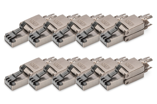 Digitus CAT 8.I Field Termination Plug, Shielded, Tool-free - 10 pieces