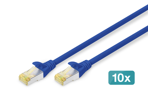 CAT 6A S/FTP patch cable, 10 pieces