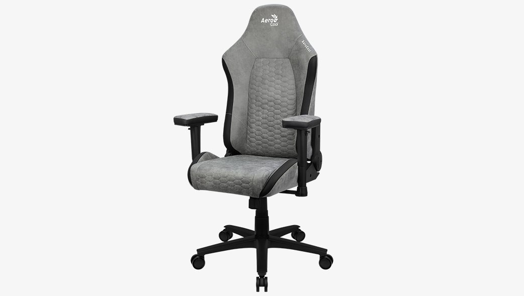 Aerocool Crown Stone Grey Gaming Chair AeroSuede Fabric
