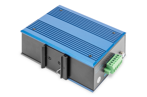 8 port Fast Ethernet network switch, industrial, unmanaged, 1 RJ45 uplink