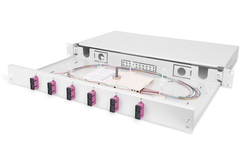 Fiber Optic Splice Box, equipped, SC, OM4