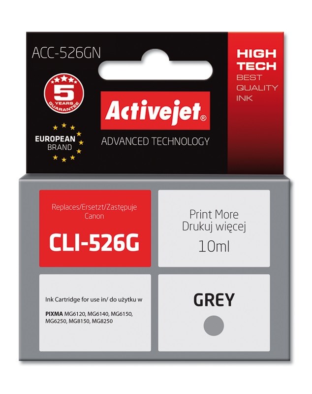 Activejet ACC-526GN ink (replacement for Canon CLI-526G; Supreme; 10 ml; grey)