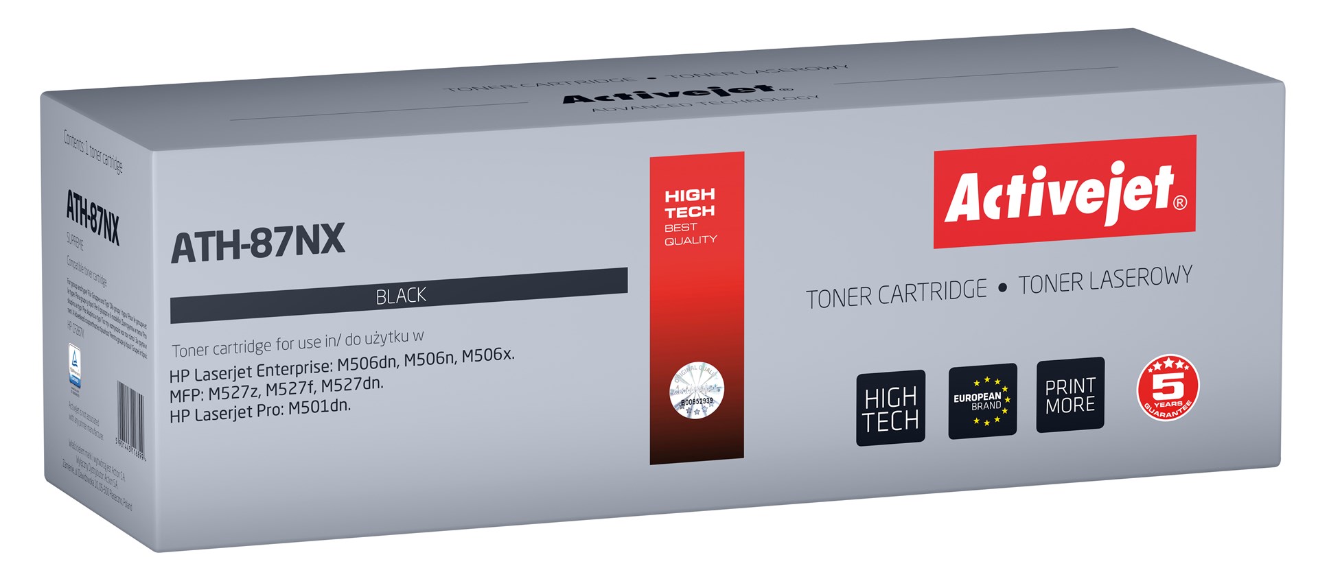 Activejet ATH-87NX toner (replacement for HP 87X CF287X; Supreme; 18000 pages; black)