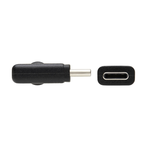 Tripp Lite U420-01M-G25ARA USB-C Cable (M/M) - USB 3.2 Gen 2 (10 Gbps), 5A (100W) Rating, Thunderbolt 3 Compatible, Right-Angle Plug, 1 m (3.3 ft.)
