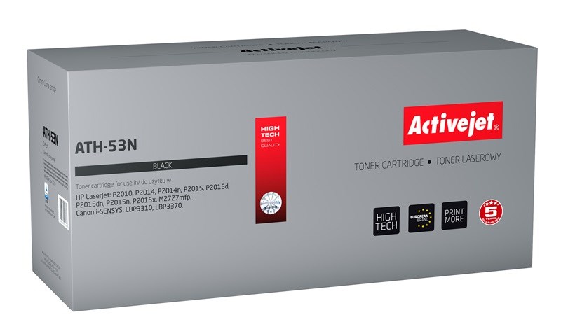 Activejet ATH-53N toner (replacement for HP 53A Q7553A, Canon CRG-715; Supreme; 3500 pages; black)