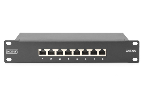 CAT 6A, class E patch panel, shielded, black