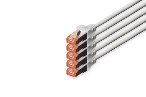 CAT 6 S/FTP patch cable, 5 pieces