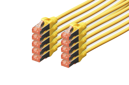 CAT 6 S/FTP patch cable, 10 pieces