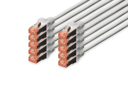 CAT 6 S/FTP patch cable, 10 pieces