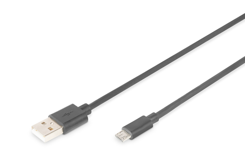 ASSMANN Electronic A/micro-B, 3m USB cable USB 2.0 USB A Micro-USB B 0.48 Gbit/s Black