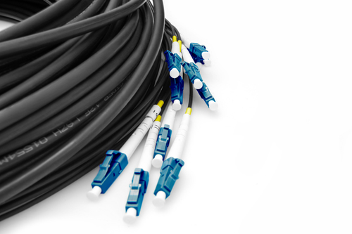 Pre-assembled fiber optic universal breakout cable, singlemode OS2, 12 fibers, LC/UPC - LC/UPC