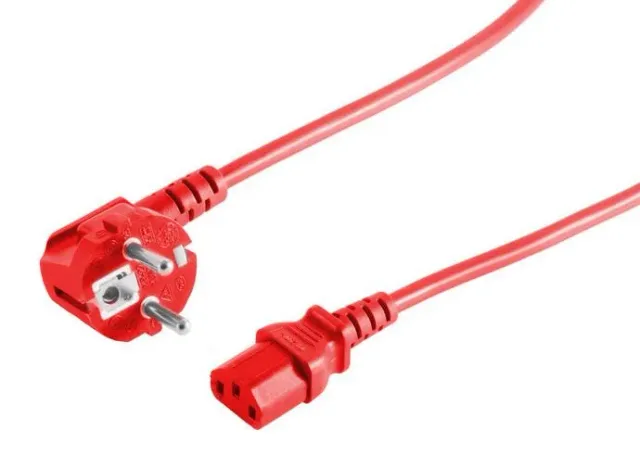 S/CONN maximum connectivity 09-05044 power cable Red 3 m CEE7/7 C13 coupler