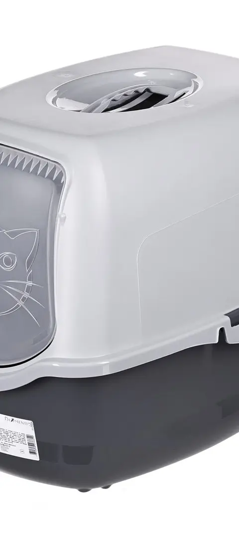 DIAMENTIQ BAYA Light Grey/Dark Grey - Cat Litter Box - 55 5 X 40 X 38 7 Cm