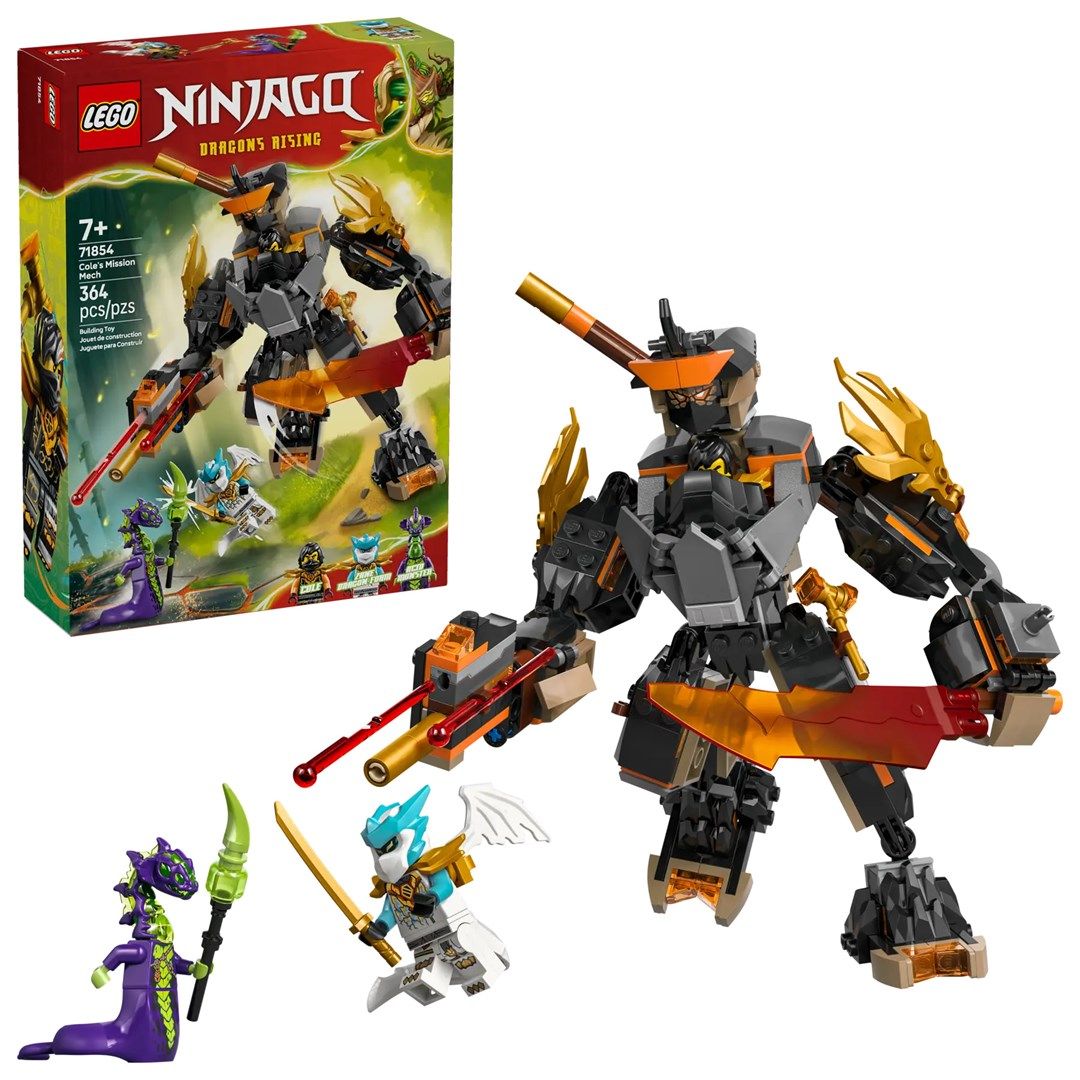 LEGO NINJAGO 71854 Cole'S Mission Mech And Dragon Zane