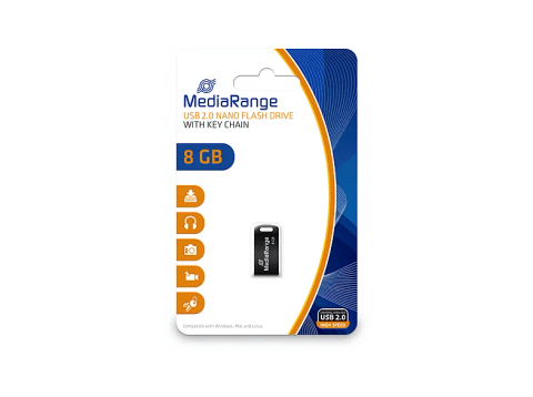 MediaRange MR920 USB flash drive 8 GB USB Type-A 2.0 Black