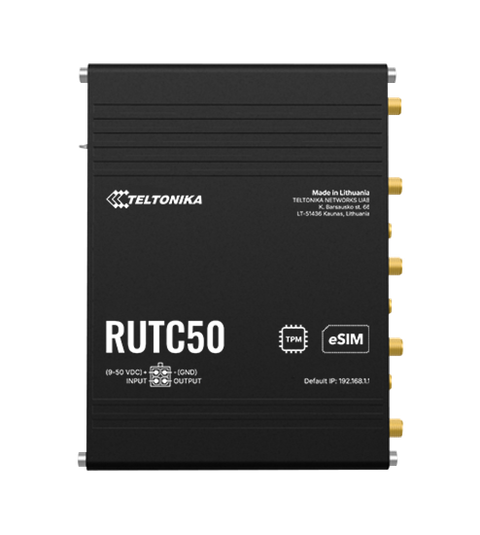 Teltonika RUTC50 wireless router Gigabit Ethernet Dual-band (2.4 GHz / 5 GHz) 5G Black