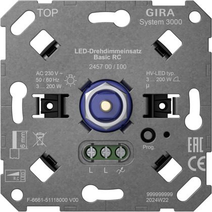 GIRA 245700 S3000 LED-Drehdimmeins.Basic RC Einsatz