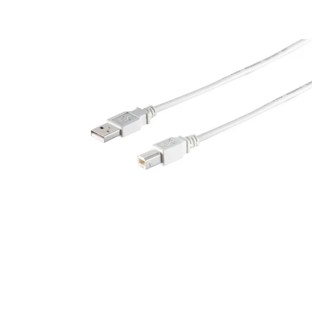 S-Impuls USB-A Adapterkabel, USB-B, 2.0, Grau, 0,5m