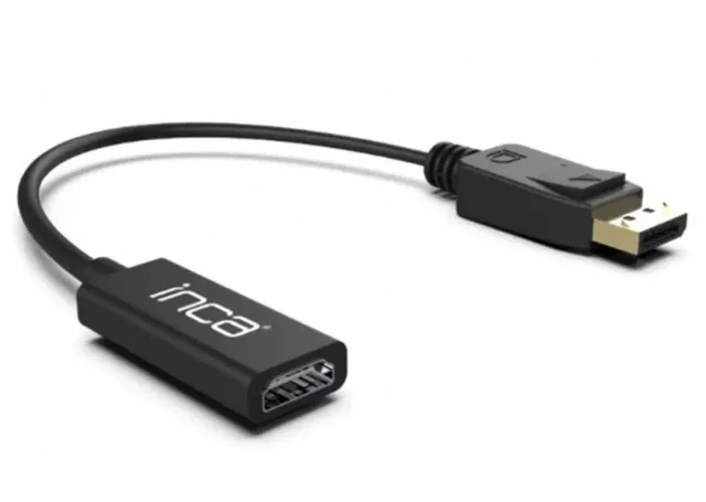 Inca IDTH-07 video cable adapter 0.2 m DisplayPort HDMI Type A (Standard) Black
