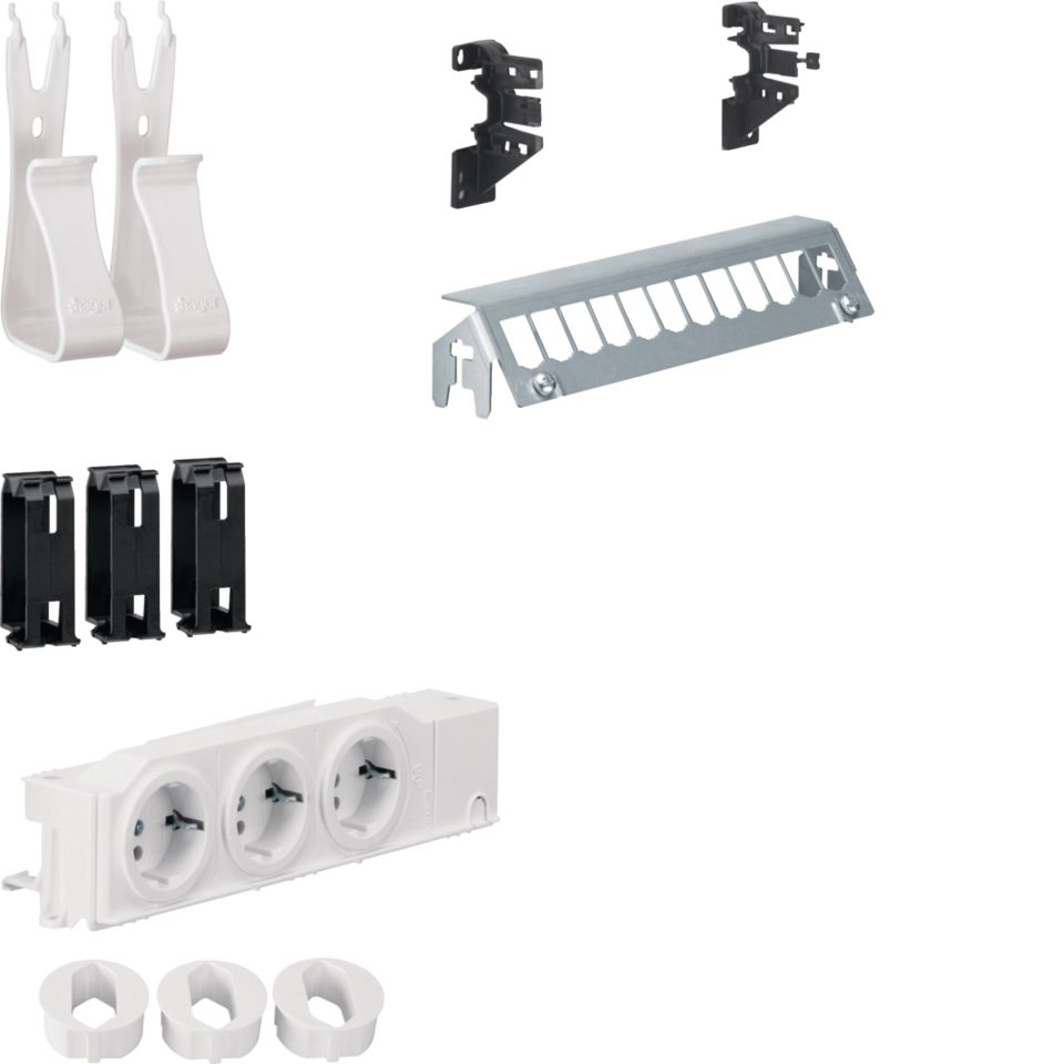 Hager Multimedia Kit Univers UM00M2 M.3xSteckdose 12xPatchPanel O.RJ45