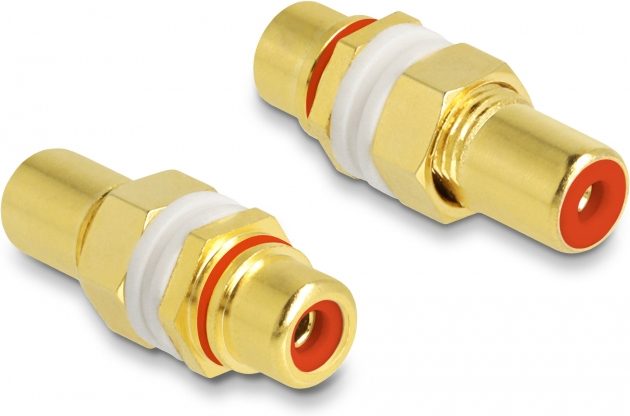 DeLOCK Audio Adapter RCA female to female for installation, red ring