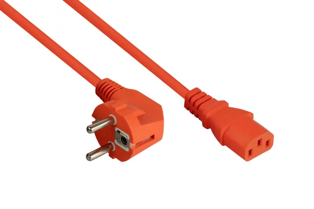 Kabelmeister SK0130-O030 power cable Orange 3 m Power plug type E+F IEC C13