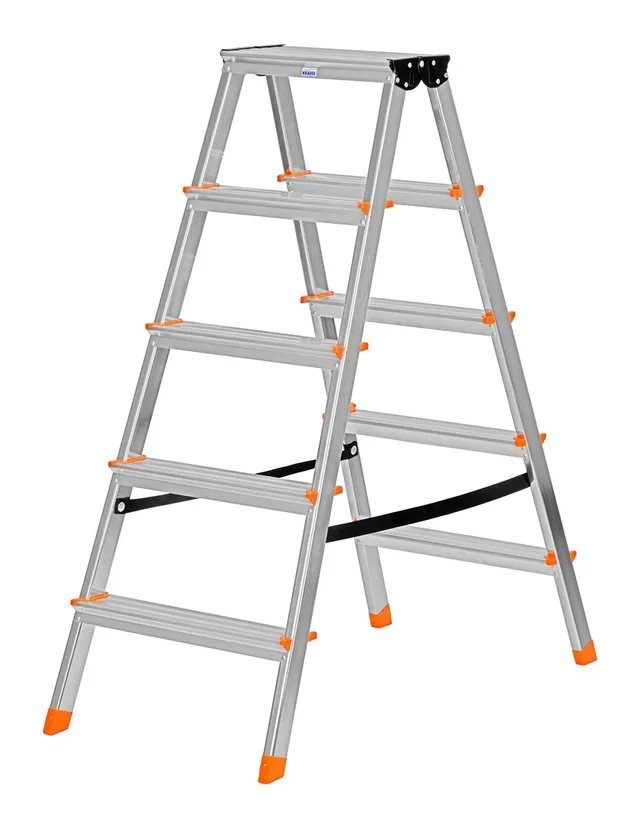 Krause Dopplo Double-Sided Step Ladder Silver